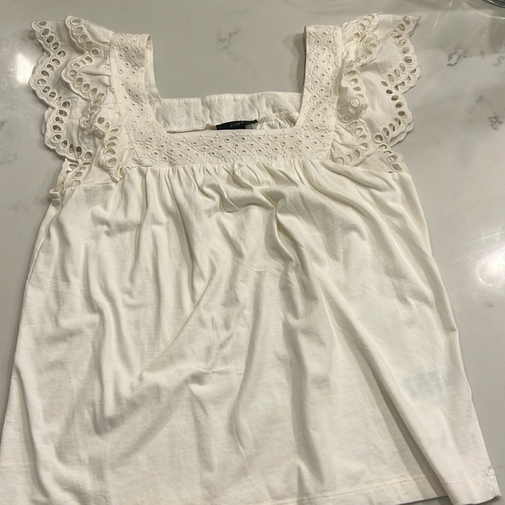 J. Crew Squareneck Eyelet Top